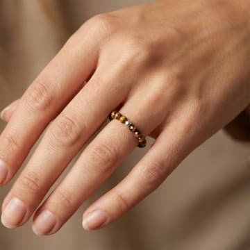 Kaplan Gözü Taşı Lastikli Yüzük – 3.5 mm - 1