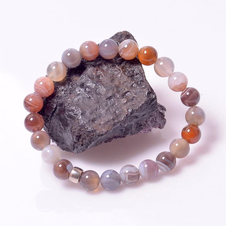 Akik Taşı Bileklik 8 mm - Botswana Akik