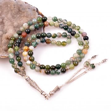 Akik Taşı Dua Tesbihi - Hint Akiği -  6 mm - 1