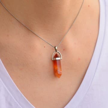 Akik Taşı Kalem Kolye - 1