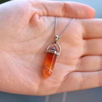 Akik Taşı Kalem Kolye - 2