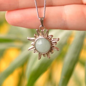Akuamarin Taşı Güneş Kolye - 1