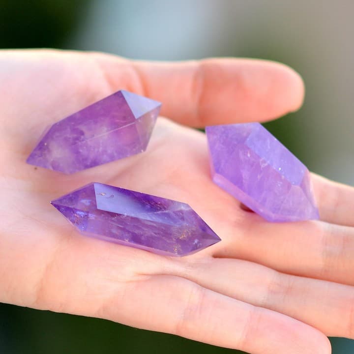 Ametist Taşı Çift Uçlu Kazık