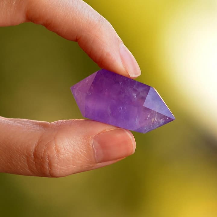 Ametist Taşı Çift Uçlu Kazık