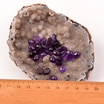 Ametist Taşı Kabaşon - 6*8 mm Yüzük ve Kolye Taşı - 2