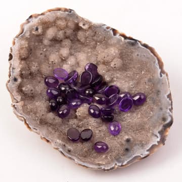 Ametist Taşı Kabaşon - 6*8 mm Yüzük ve Kolye Taşı - 1