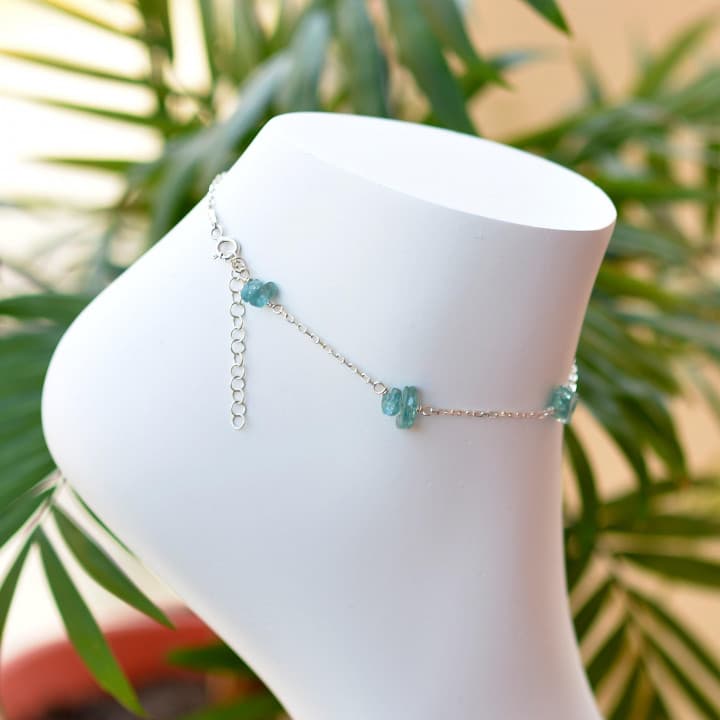 Apatit Taşı Gümüş Halhal