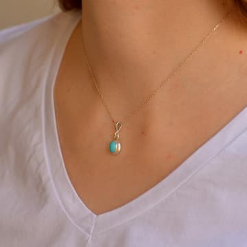 Arizona Turkuaz Taşı Gümüş Kolye - Boyasız Turkuaz - 1