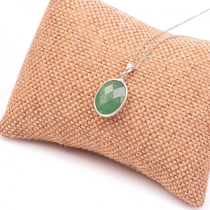 Aventurin Taşı Gümüş Kolye