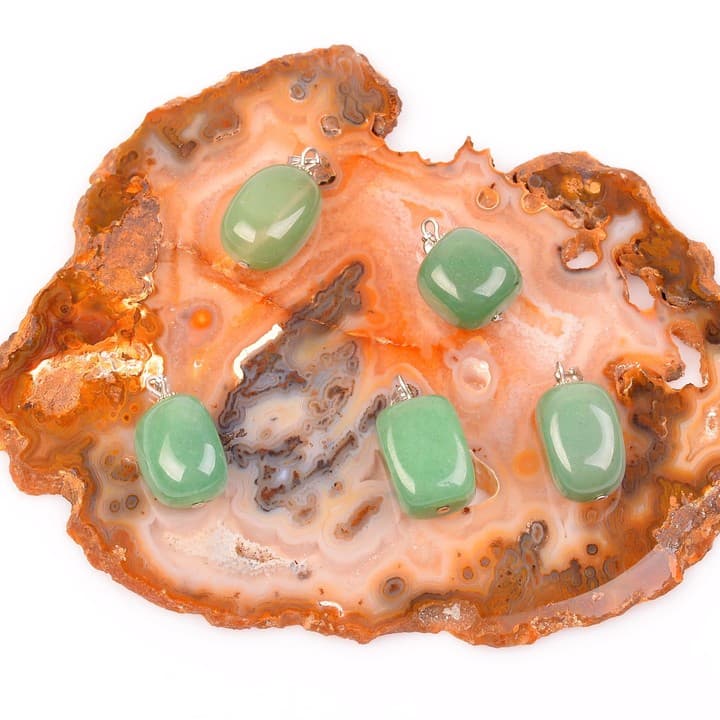 Aventurin Taşı Kolye - Küp Şeklinde