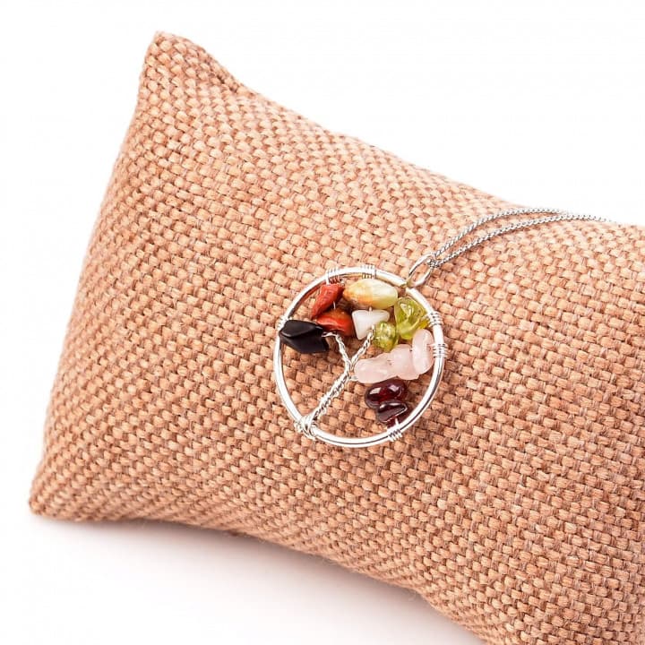 Başak Burcu Taşlarından Kolye - Kararmaz Zincirli