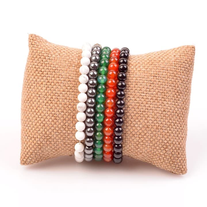 Beş Adet Doğal Taş Bileklik / 6 mm