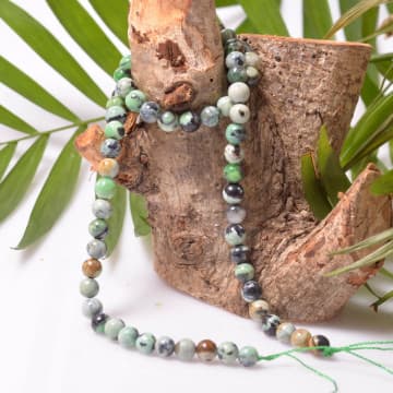 Boyasız Yeşil Varisit Taşı Dizi - 6 mm - 1