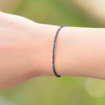 Çok İnce Safir Taşı Gümüş Bileklik - 2,5 mm - 1