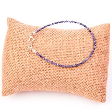 Çok İnce Safir Taşı Gümüş Bileklik - 2,5 mm - 2