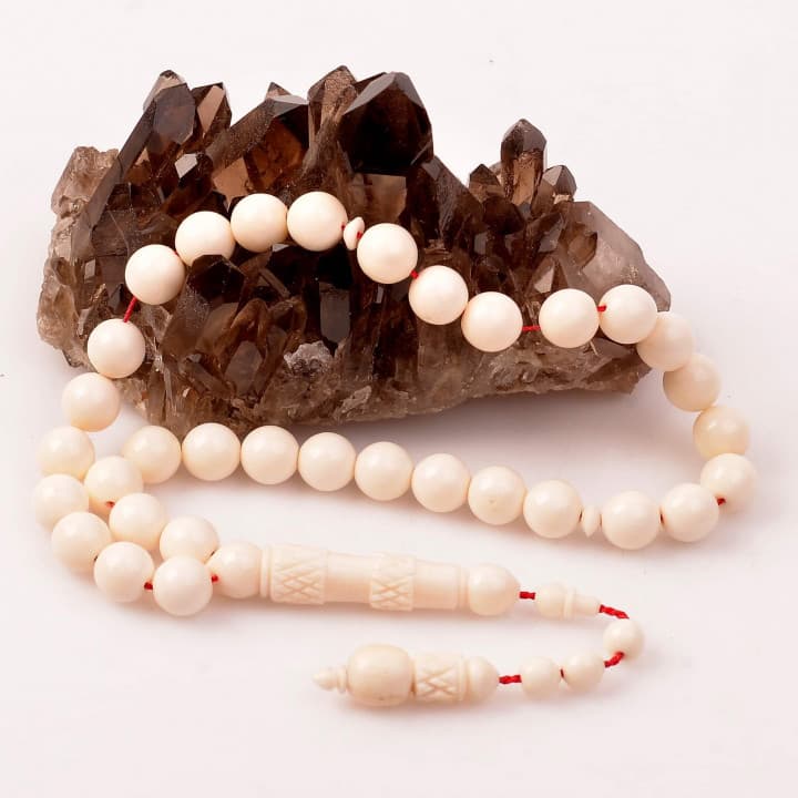 Deve Kemiği Tesbih - 9 mm - Oymalı İmame