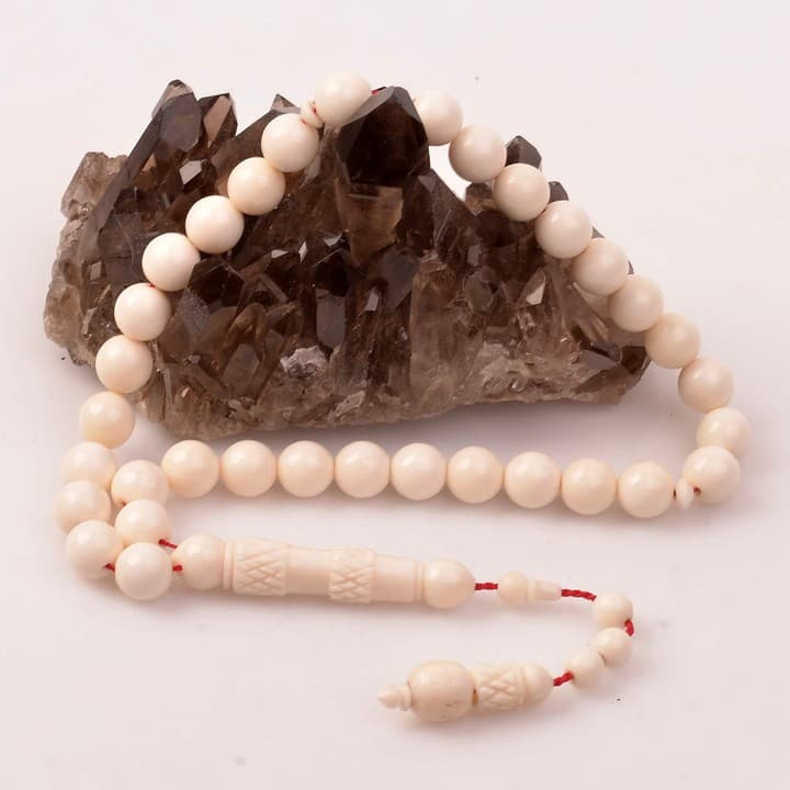 Deve Kemiği Tesbih - 9 mm - Oymalı İmame