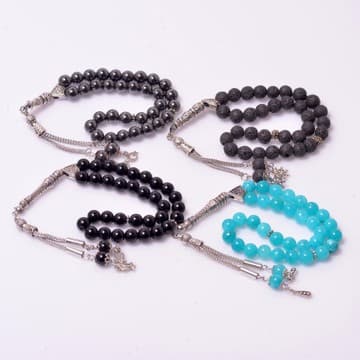 Dört Adet Doğal Taş Tesbih - 8 mm - 1