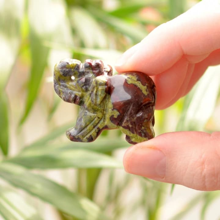 Dragon Jasper Taşı Fil Figürü - 4 cm Küçük Boy