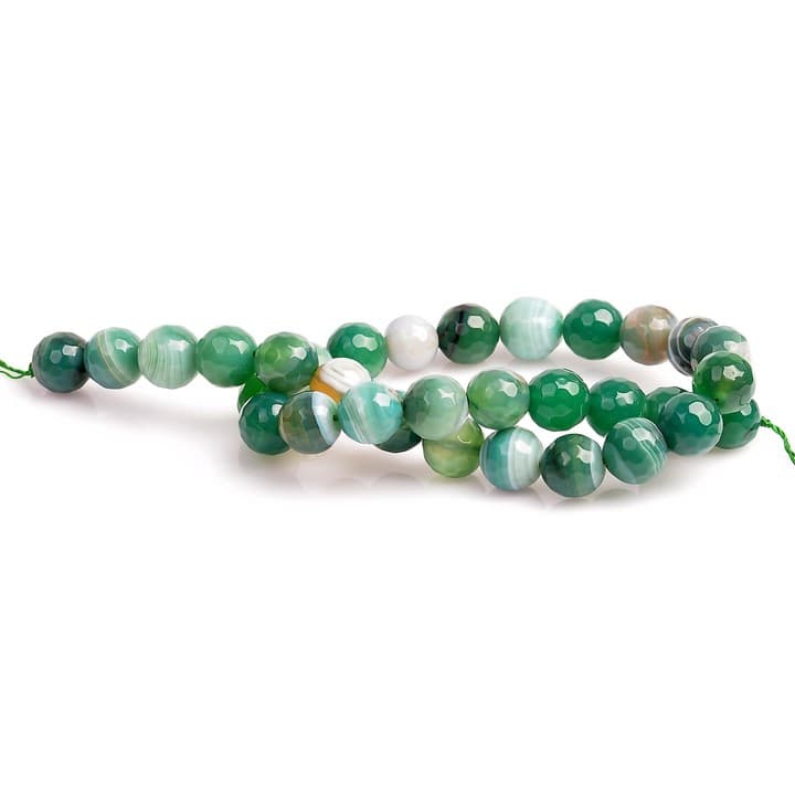 Yeşil Akik Taşı Dizi - 12 mm Faset Kesim