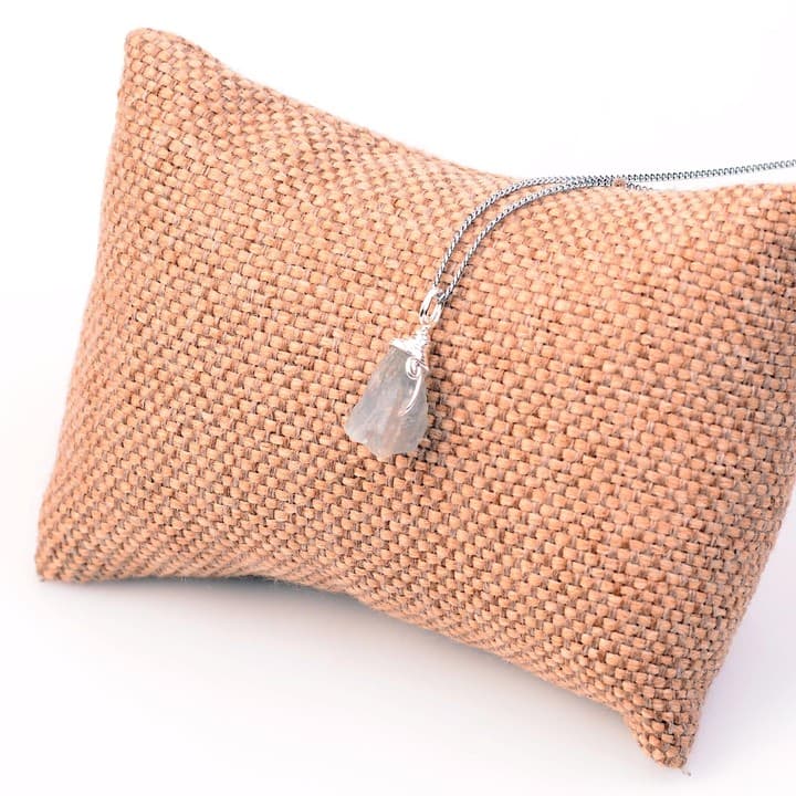 Ham Labradorit Taşı Kolye - Küçük Boy