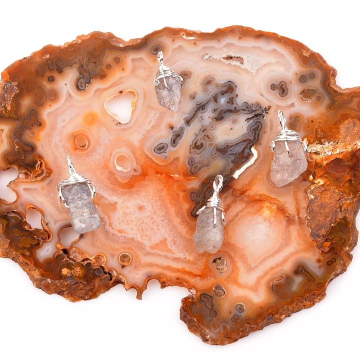 Ham Labradorit Taşı Kolye - Küçük Boy