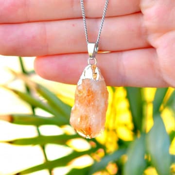 Ham Sitrin Taşı Kolye - 1