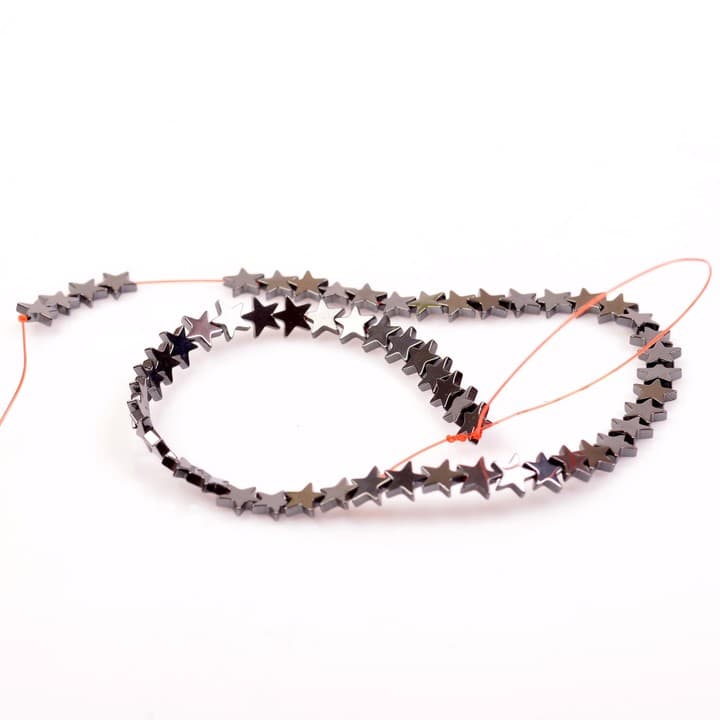 Hematit Taşı Yıldız Şeklinde Dizi - 8 mm