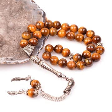 Kaplan Gözü Taşı Tesbih - 8 mm - 1