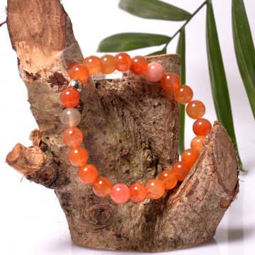 Karnelyan Akik Taşı Bileklik - 8mm Karneol Akik - 1