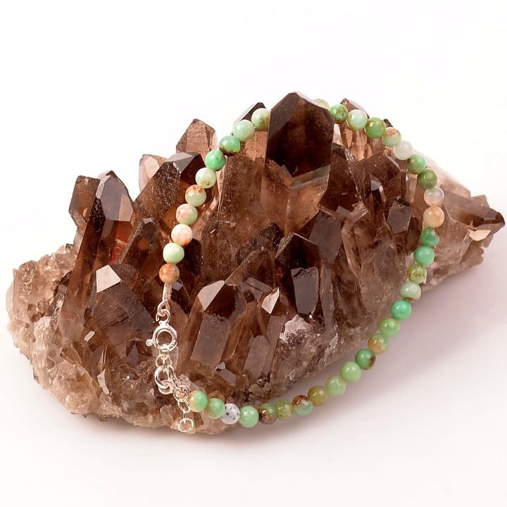 Krizopras Taşı Gümüş Bileklik - 5 mm