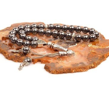 Küre Kesim Hematit Taşı Tesbih ( 8 mm ) - 2