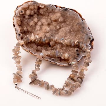 Labradorit Taşı Şekilsiz Kolye - 2