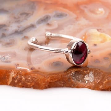 Lal Taşı Gümüş Yüzük - Ayarlamalı - 1