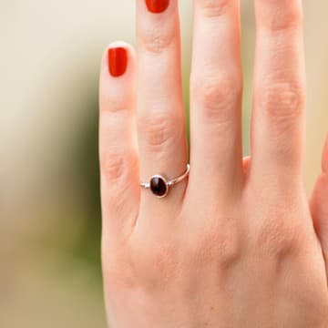 Lal Taşı Gümüş Yüzük - Ayarlamalı - 2