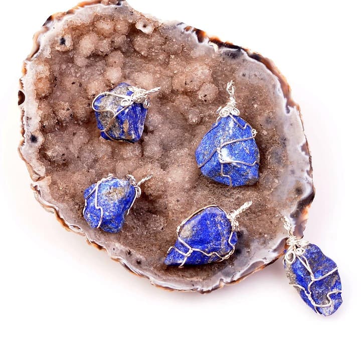 Lapis Lazuli Taşı Kolye  - Ham Taş