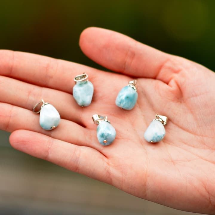 Larimar Taşı Şekilsiz Kolye