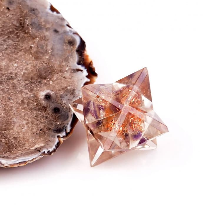 Orgonit Merkaba Yıldızı - Ametist Taşlı