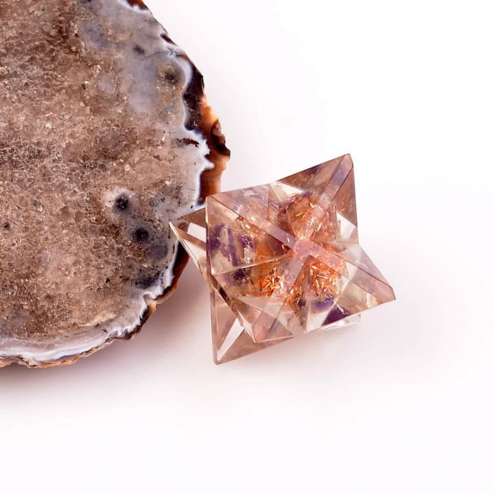 Orgonit Merkaba Yıldızı - Ametist Taşlı