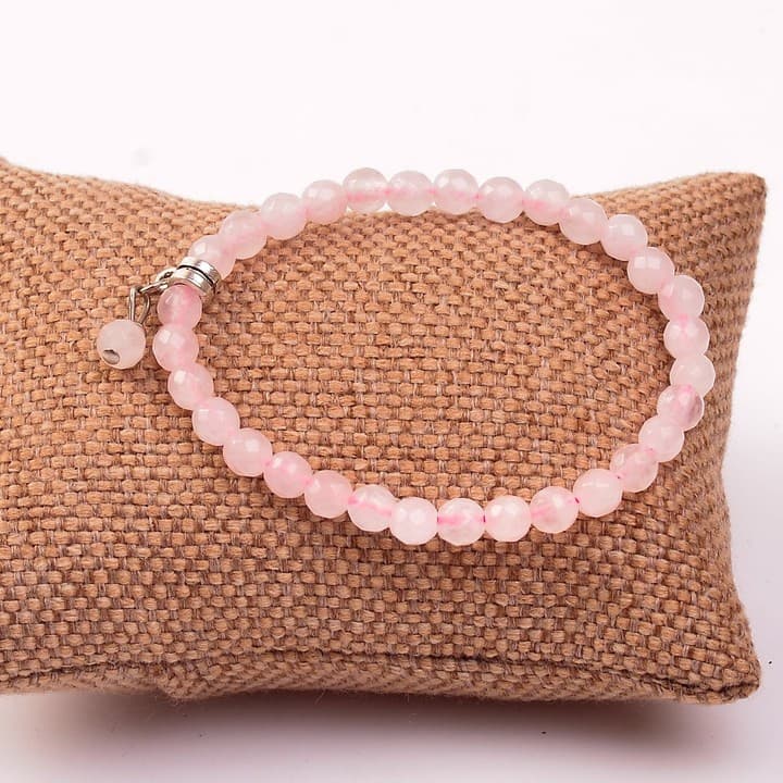 Pembe Kuvars Taşı Bileklik ( 6 mm )