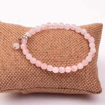Pembe Kuvars Taşı Bileklik ( 6 mm ) - 1