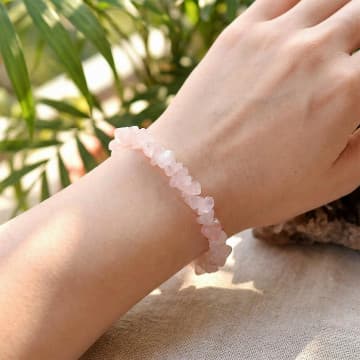 Pembe Kuvars Taşı Bileklik - Ayarlamalı - 1