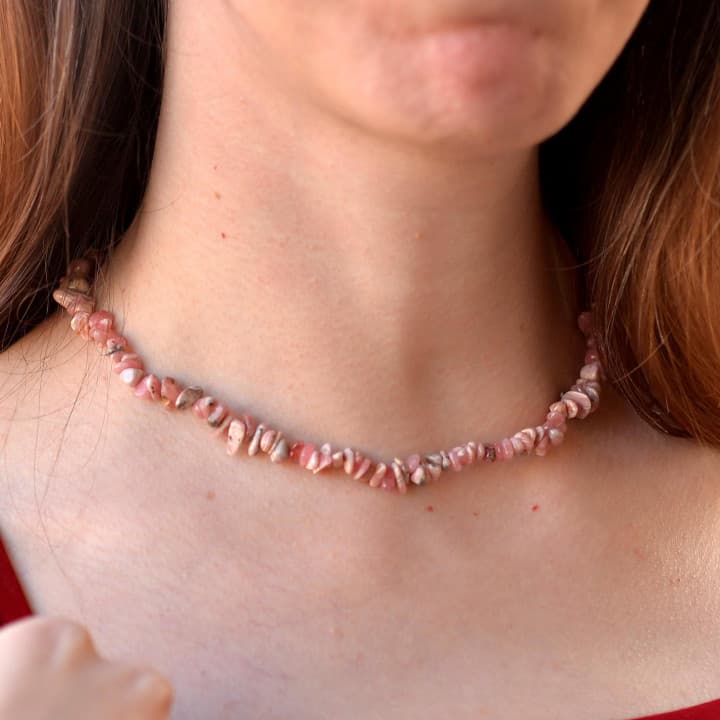 Rodokrozit Taşı Şekilsiz Kolye