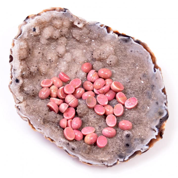 Rodonit Taşı Kabaşon - Yüzük ve Kolye Taşı