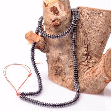 Rondel Kesim Hematit Taşı Dizi - 2*4 mm - 1