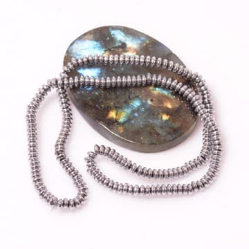 Rondel Kesim Hematit Taşı Dizi - 2*4 mm - 1