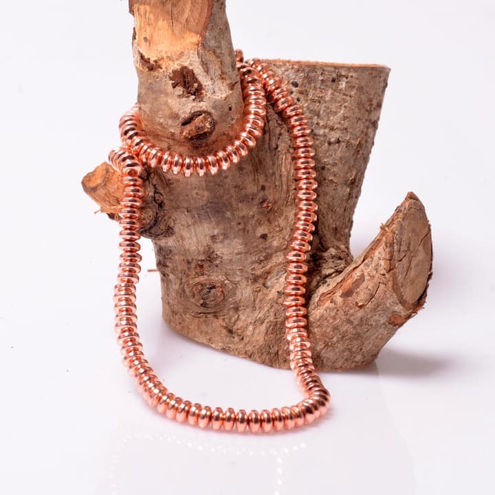 Rondel Kesim Hematit Taşı Dizi Rose Renkli - 3*6 mm