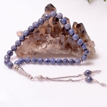 Safir Taşı Gümüş Tesbih -7,3 mm - 1