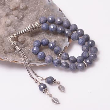 Safir Taşı Gümüş Tesbih -7,3 mm - 2