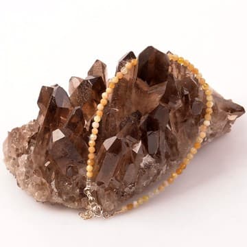 Sarı Opal Taşı Gümüş Bileklik - 3 mm - 1